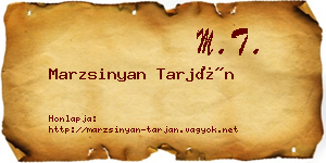 Marzsinyan Tarján névjegykártya